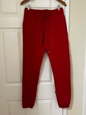 TALENTLESS Sz S Red Men's Heavyweight Sweatpants W/ Side Pockets & Drawstring